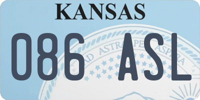 KS license plate 086ASL