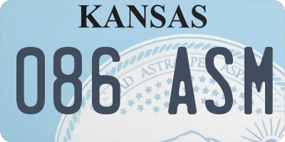 KS license plate 086ASM