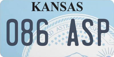 KS license plate 086ASP