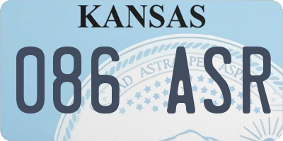 KS license plate 086ASR
