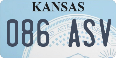 KS license plate 086ASV