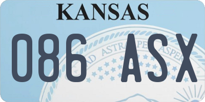 KS license plate 086ASX