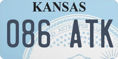 KS license plate 086ATK