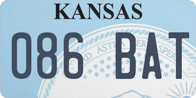 KS license plate 086BAT