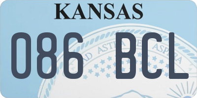 KS license plate 086BCL