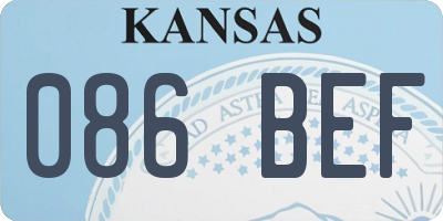 KS license plate 086BEF