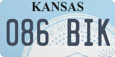 KS license plate 086BIK