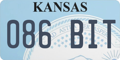 KS license plate 086BIT