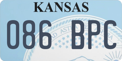 KS license plate 086BPC