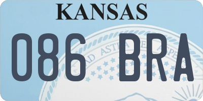 KS license plate 086BRA