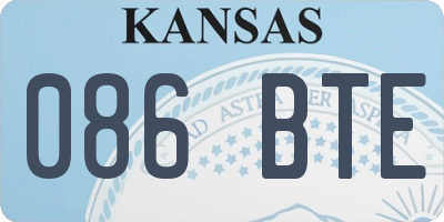 KS license plate 086BTE
