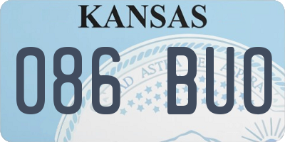 KS license plate 086BUO