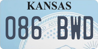 KS license plate 086BWD
