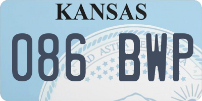 KS license plate 086BWP