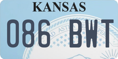 KS license plate 086BWT