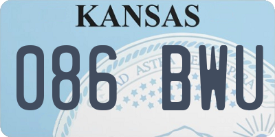 KS license plate 086BWU