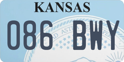 KS license plate 086BWY