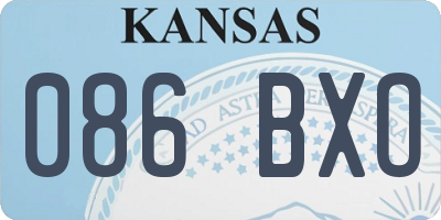 KS license plate 086BXO