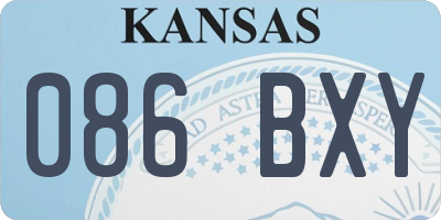 KS license plate 086BXY