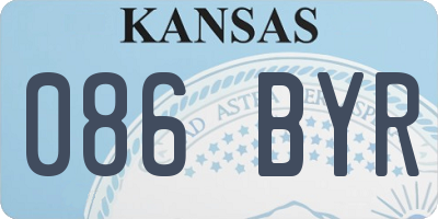 KS license plate 086BYR