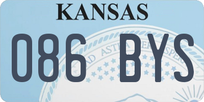 KS license plate 086BYS