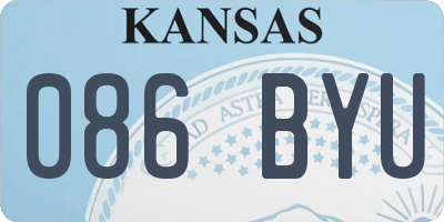 KS license plate 086BYU