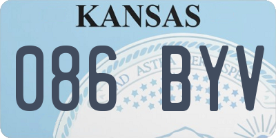 KS license plate 086BYV