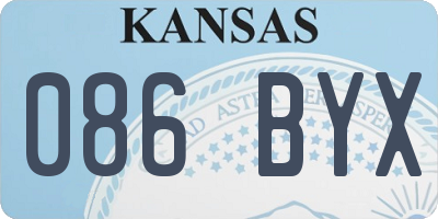 KS license plate 086BYX