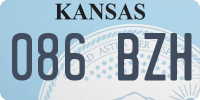 KS license plate 086BZH
