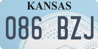 KS license plate 086BZJ