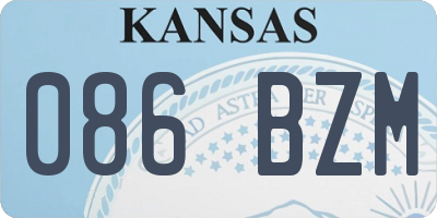 KS license plate 086BZM