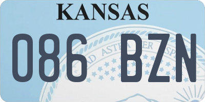 KS license plate 086BZN