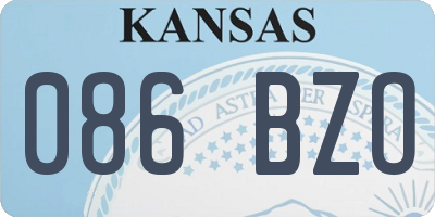 KS license plate 086BZO