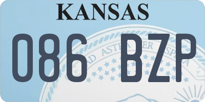 KS license plate 086BZP