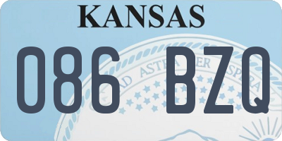 KS license plate 086BZQ