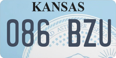 KS license plate 086BZU