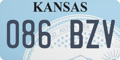 KS license plate 086BZV