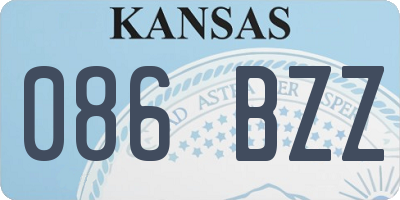 KS license plate 086BZZ