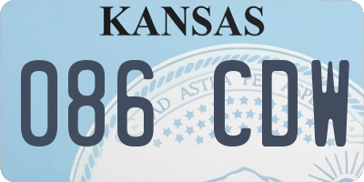 KS license plate 086CDW