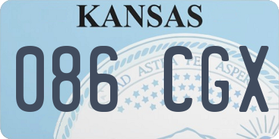 KS license plate 086CGX