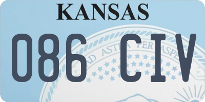 KS license plate 086CIV