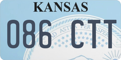 KS license plate 086CTT