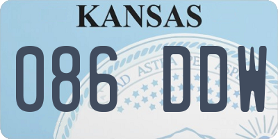 KS license plate 086DDW