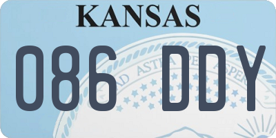KS license plate 086DDY