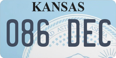 KS license plate 086DEC