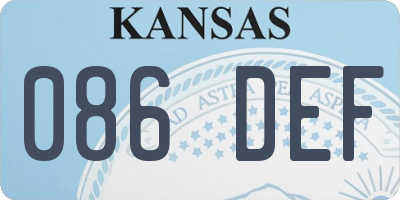 KS license plate 086DEF