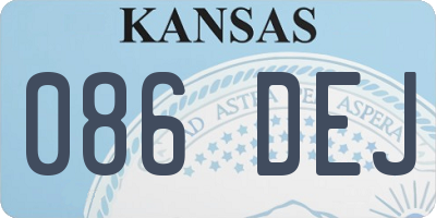 KS license plate 086DEJ