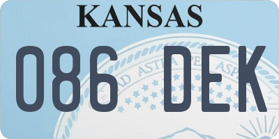 KS license plate 086DEK