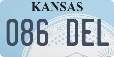 KS license plate 086DEL
