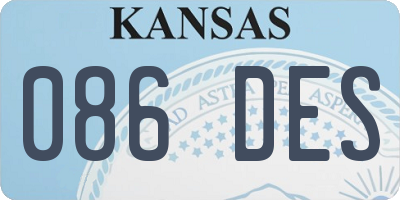 KS license plate 086DES